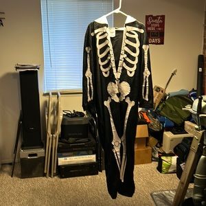 Skeleton Halloween onesie medium